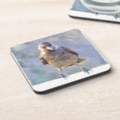 Waterverf Jackdaw Bier Onderzetter (Linkerzijde)