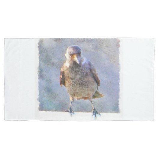 Waterverf Jackdaw Kussensloop (Voorkant)