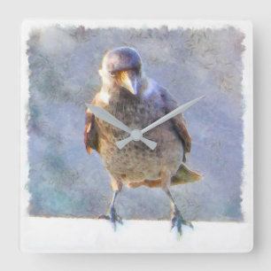 Waterverf Jackdaw Vierkante Klok