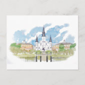 Waterverf Jackson Square Briefkaart (Voorkant)