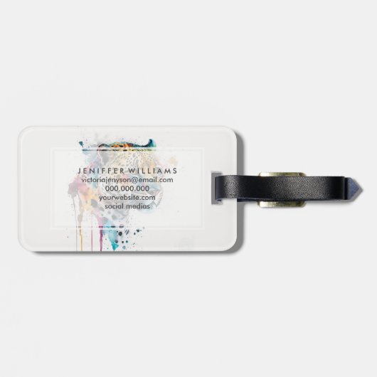 Waterverf Jaguar Bagagelabel (Achterkant horizontaal)