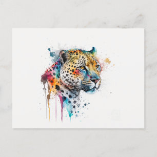 Waterverf Jaguar Briefkaart