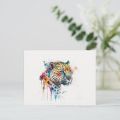 Waterverf Jaguar Briefkaart (Staand voorkant)