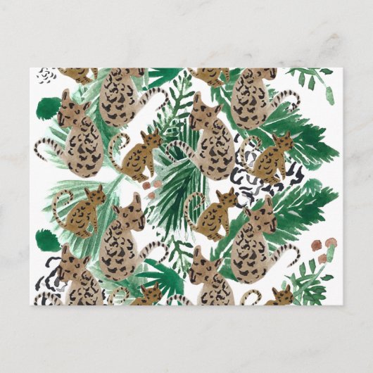 Waterverf Jaguar Illustration Animal Print Briefkaart (Voorkant)