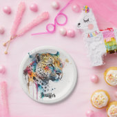 Waterverf Jaguar Papieren Bordje (Feest)