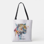 Waterverf Jaguar Tote Bag (Achterkant)