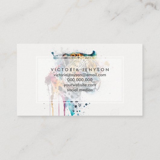 Waterverf Jaguar Visitekaartje (Achterkant)