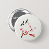 waterverf Japan Cherry Blossom Ronde Button 5,7 Cm (Voorkant /achterkant)