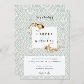 waterverf japanese koi - uitnodiging voor het huwe (Voorkant / Achterkant)