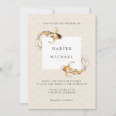 waterverf japanese koi - uitnodiging voor het huwe (Voorkant)