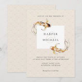 waterverf japanese koi - uitnodiging voor het huwe (Voorkant / Achterkant)