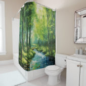 Waterverf japans bamboe bos douchegordijn (In situ)