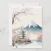 Waterverf Japans Fuji en Pagode Schilderachtig bru Kaart (Achterkant)