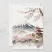 Waterverf Japans Fuji en Pagode Schilderachtig bru Kaart (Achterkant)