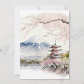 Waterverf Japans Fuji en Pagode Schilderachtig bru Kaart (Achterkant)