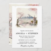 Waterverf Japans Fuji en Pagode Schilderachtig bru Kaart (Voorkant / Achterkant)