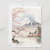 Waterverf Japans Fuji en Pagode Schilderachtig bru Kaart (Achterkant)