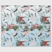 Waterverf Japans herons Cadeaupapier (Vlak)