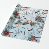 Waterverf Japans herons Cadeaupapier (Uitgerold)