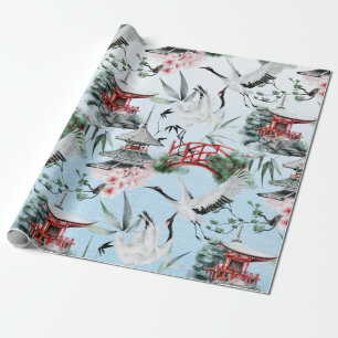 Waterverf Japans herons Cadeaupapier