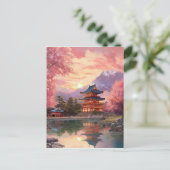 Waterverf Japans Landschap Achtergrond Briefkaart (Staand voorkant)
