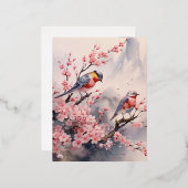 Waterverf Japans Landschap Achtergrond Folie Feestdagen Briefkaart (Voorkant / Achterkant)