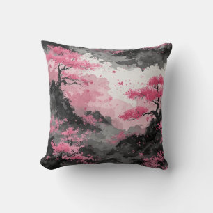 Waterverf Japanse Kersenbloesem Roze Kussen
