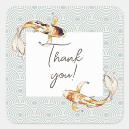 waterverf Japanse koi vis dank je sticker