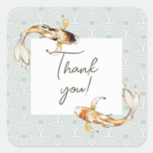 waterverf Japanse koivis dank je sticker