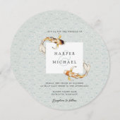 waterverf Japanse koivistrouwuitnodiging Kaart (Voorkant / Achterkant)