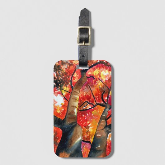 Waterverf Japanse mazelboomkunst Bagagelabel (Voorkant (verticaal))