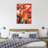 Waterverf Japanse mazelboomkunst Canvas Afdruk (Insitu (Slaapkamer))