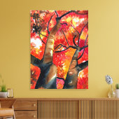 Waterverf Japanse mazelboomkunst Canvas Afdruk (Insitu (Woonkamer))