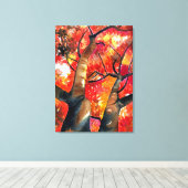 Waterverf Japanse mazelboomkunst Canvas Afdruk (Insitu (Houten vloer))