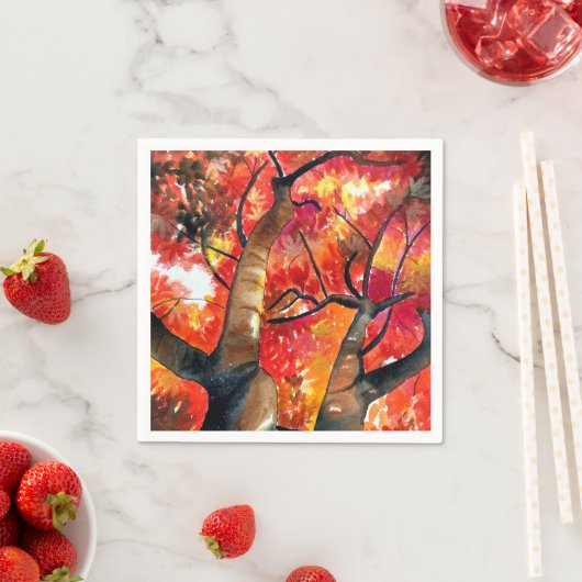 Waterverf Japanse mazelboomkunst Servet (Insitu)