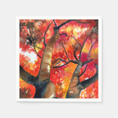 Waterverf Japanse mazelboomkunst Servet (Voorkant)