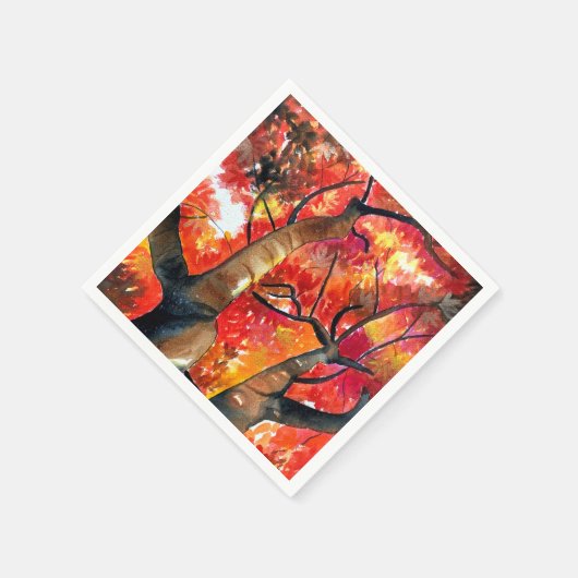 Waterverf Japanse mazelboomkunst Servet (Hoek)