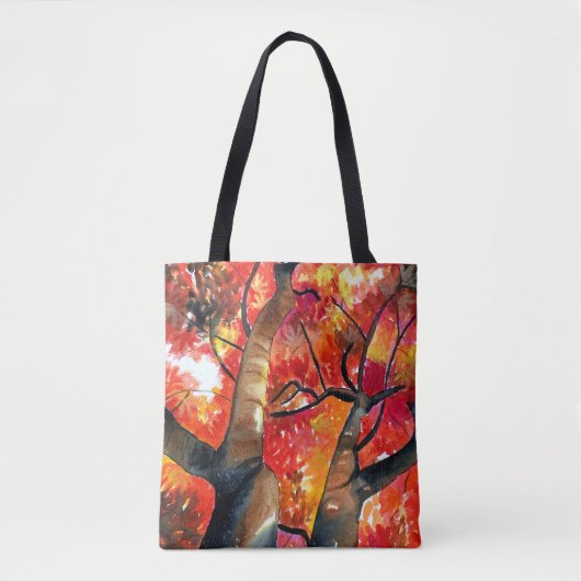 Waterverf Japanse mazelboomkunst Tote Bag (Voorkant)