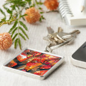 Waterverf Japanse paardenboom Sleutelhanger (Zijkant)