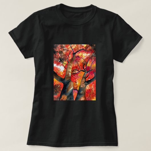 Waterverf Japanse paardenboom T-shirt (Design voorkant)