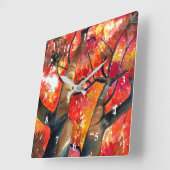 Waterverf Japanse paardenboom Vierkante Klok (Hoek)