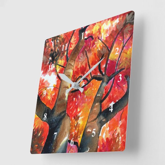 Waterverf Japanse paardenboom Vierkante Klok (Hoek)