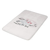 Waterverf Japanse Sakura Blossom Love Crane Badmat (Gekanteld)