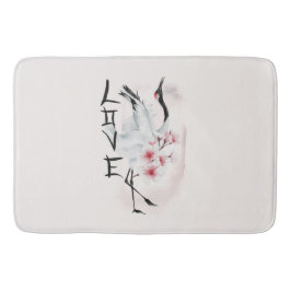 Waterverf Japanse Sakura Blossom Love Crane Badmat
