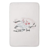 Waterverf Japanse Sakura Blossom Love Crane Badmat (Voorkant Verticaal)