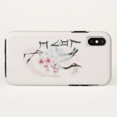 Waterverf Japanse Sakura Blossom Love Crane Case-Mate iPhone Case (Achterkant (horizontaal))