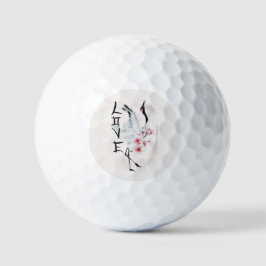 Waterverf Japanse Sakura Blossom Love Crane Golfballen