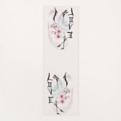 Waterverf Japanse Sakura Blossom Love Crane Yogamat (Voorkant)