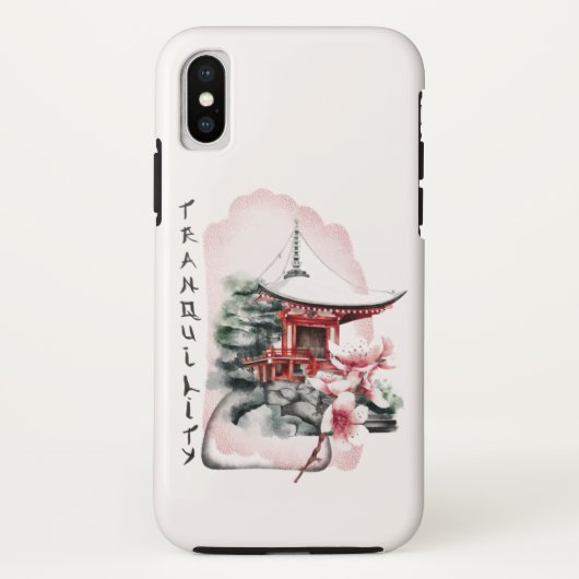 Waterverf Japanse Temple Sakura Blossom Case-Mate iPhone Case (Achterkant)