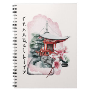 Waterverf Japanse Temple Sakura Blossom Notitieboek